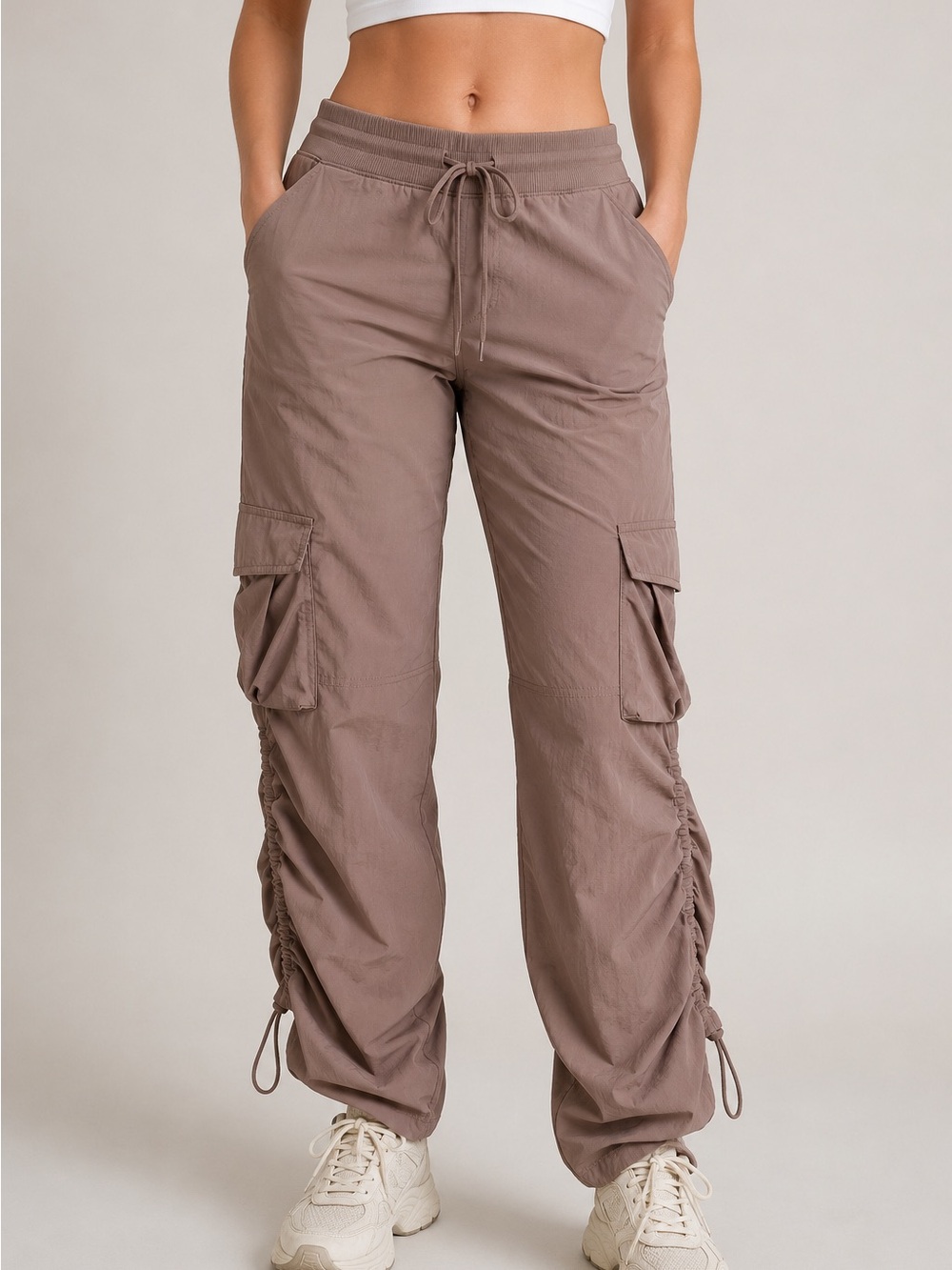 lululemon athletica Dance Studio Ruched Mid Rise Cargo Joggers Nomad Taupe